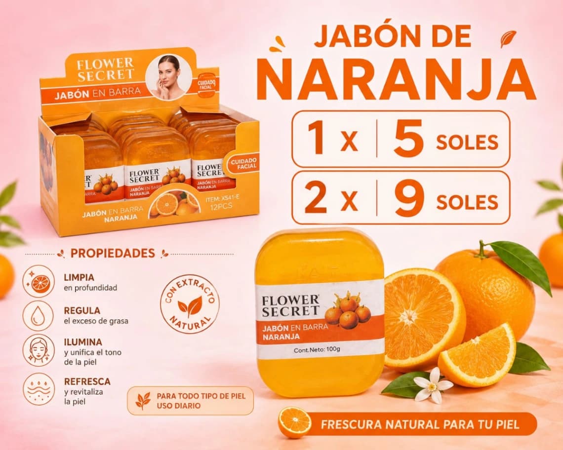 Jabón en Barra Naranja Flower Secret