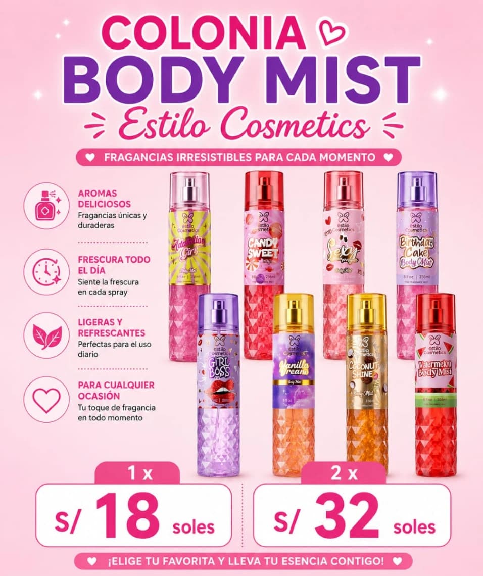 Colonia Body Mist Estilo Cosmetics